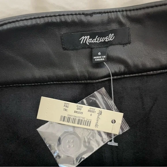 Madewell Vegan Leather A-Line Mini Skirt NWT - Picture 6 of 6